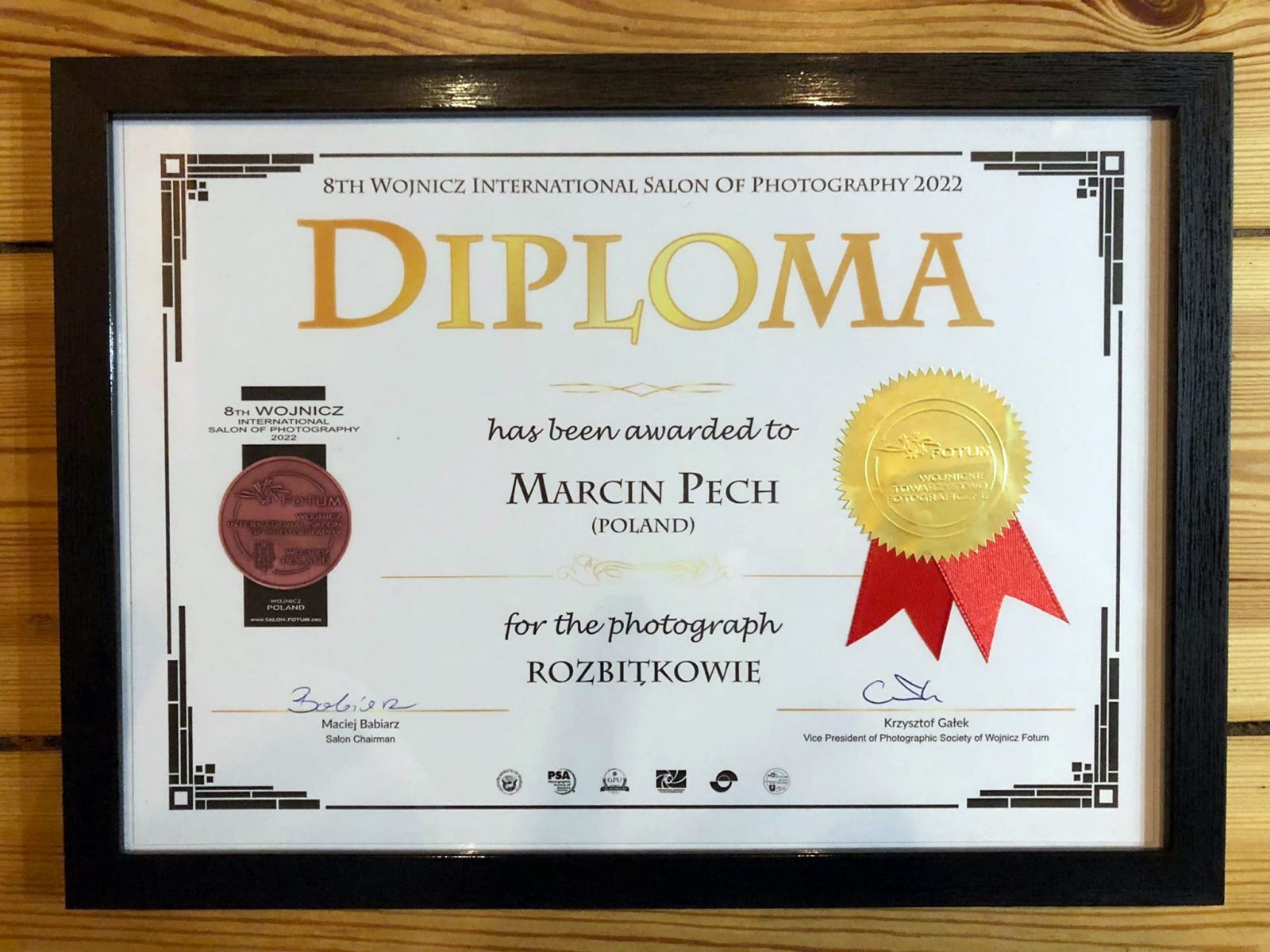 Powiększ dyplom dla Marcina Pecha 