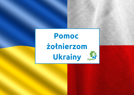 Powiększ grafikę niebiesko zółta flaga Ukrainy polska flaga, napis pomoc żołnierzon Ukrainy