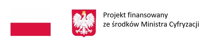 Powiększ ciąg logotypów: flaga i godło Polski