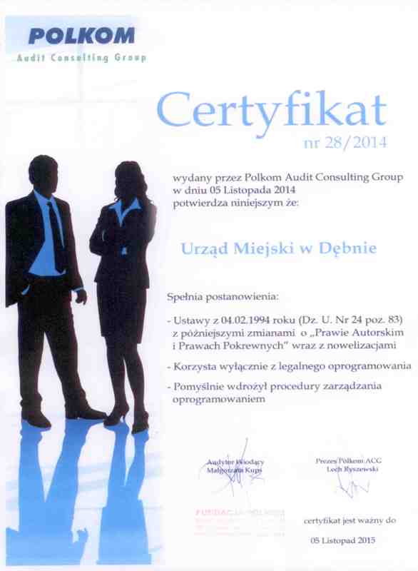 Certyfikat legalnego oprogramowania