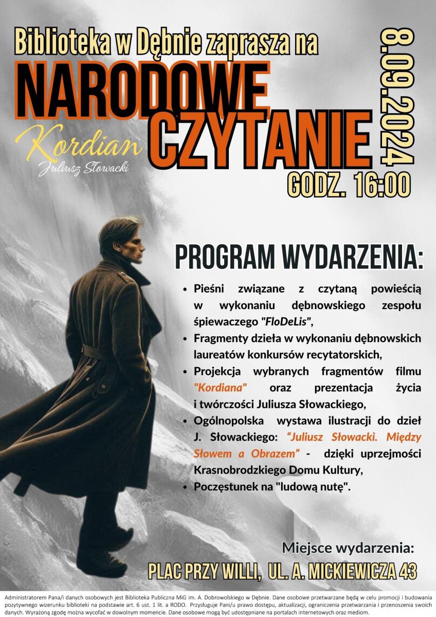 Plakat Narodowe Czytanie. Cały program dostępny w treści 