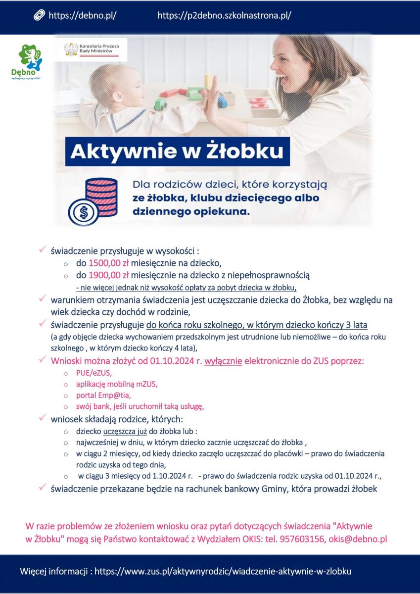 Ulotka aktywnie w żłobku. Pełna treść w informacji