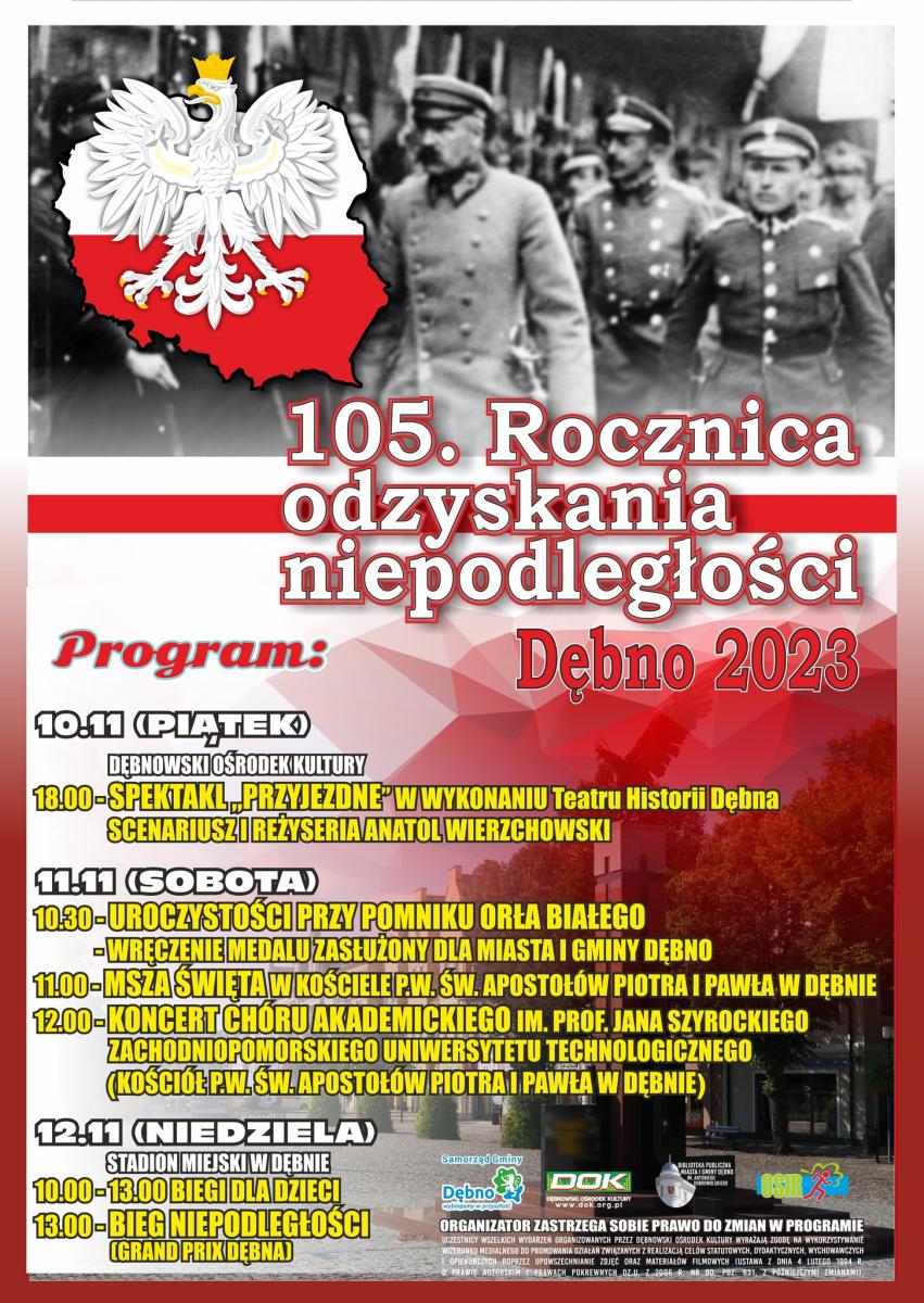 105. rocznica odzyskania niepodległości w Dębnie